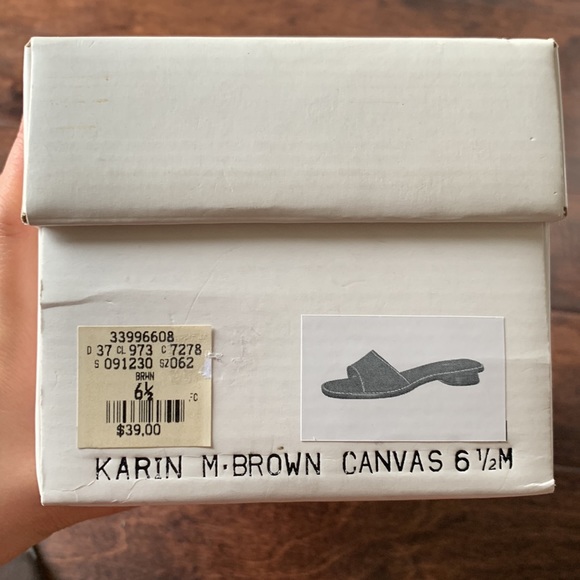 LOFT Brown Karin Canvas Slide Sandals Size 6.5 - Picture 12 of 15